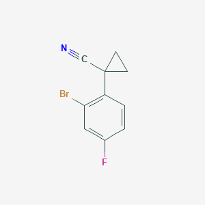 molecular formula C10H7BrFN B11720474 1-(2-Bromo-4-fluorophenyl)cyclopropanecarbonitrile 