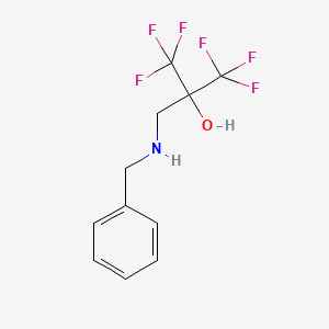 molecular formula C11H11F6NO B11720527 2-[(Benzylamino)methyl]-1,1,1,3,3,3-hexafluoropropan-2-OL 