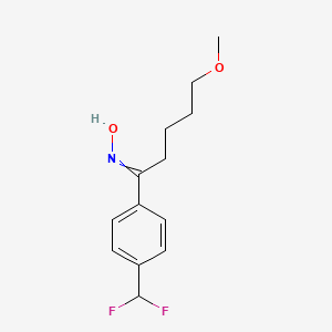 molecular formula C13H17F2NO2 B11720596 N-[1-[4-(difluoromethyl)phenyl]-5-methoxypentylidene]hydroxylamine 