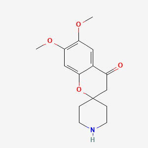 molecular formula C15H19NO4 B11720632 6,7-Dimethoxy-3,4-dihydrospiro[1-benzopyran-2,4'-piperidin]-4-one 