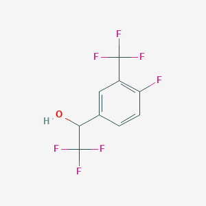 molecular formula C9H5F7O B11720662 2,2,2-Trifluoro-1-(4-fluoro-3-(trifluoromethyl)phenyl)ethanol 