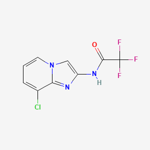 molecular formula C9H5ClF3N3O B11720790 N-(8-Chloroimidazo[1,2-a]pyridin-2-yl)-2,2,2-trifluoroacetamide 