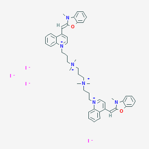 molecular formula C49H58I4N6O2 B117208 1,1'-(4,4,7,7-四甲基-4,7-二氮杂十一亚甲基)-双-4-(3-甲基-2,3-二氢-(苯并-1,3-噁唑)-2-甲亚甲基)-喹啉四碘化物 CAS No. 143413-85-8