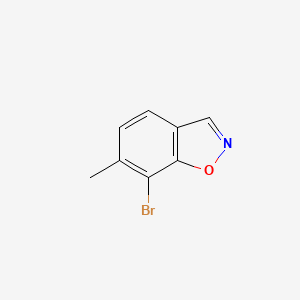 molecular formula C8H6BrNO B11720823 7-Bromo-6-methyl-1,2-benzoxazole 