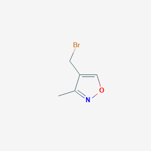 molecular formula C5H6BrNO B11720936 4-(Bromomethyl)-3-methyl-1,2-oxazole 