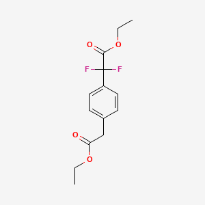 molecular formula C14H16F2O4 B11720952 Ethyl 2-[4-(2-Ethoxy-2-oxoethyl)phenyl]-2,2-difluoroacetate CAS No. 2006277-16-1