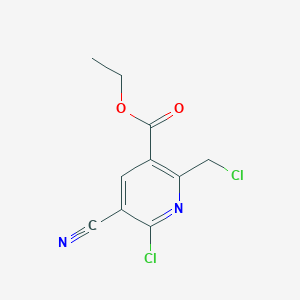 molecular formula C10H8Cl2N2O2 B11720953 Ethyl 6-chloro-2-(chloromethyl)-5-cyanonicotinate 