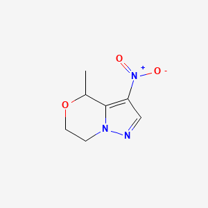 molecular formula C7H9N3O3 B11721017 4-Methyl-3-nitro-6,7-dihydro-4H-pyrazolo[5,1-c][1,4]oxazine 