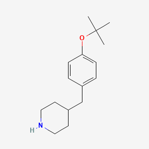 molecular formula C16H25NO B11721100 4-{[4-(Tert-butoxy)phenyl]methyl}piperidine 