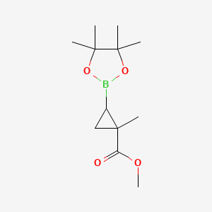 molecular formula C12H21BO4 B11721199 Methyl 1-methyl-2-(4,4,5,5-tetramethyl-1,3,2-dioxaborolan-2-yl)cyclopropane-1-carboxylate 