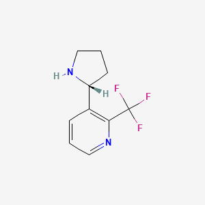 molecular formula C10H11F3N2 B11721237 3-[(2R)-pyrrolidin-2-yl]-2-(trifluoromethyl)pyridine 