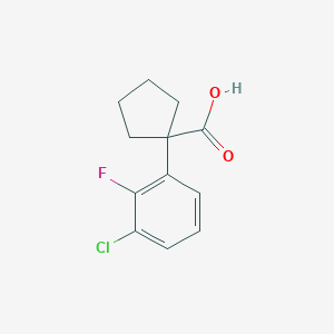 molecular formula C12H12ClFO2 B11721315 1-(3-Chloro-2-fluorophenyl)cyclopentanecarboxylic Acid 