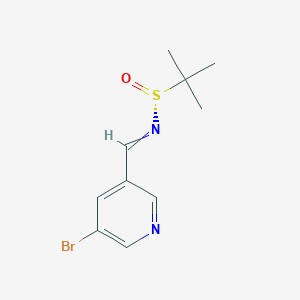 (R)-N-[(E)-(5-bromopyridin-3-yl)methylidene]-2-methylpropane-2-sulfinamide