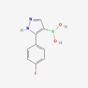 molecular formula C9H8BFN2O2 B11721339 [3-(4-Fluorophenyl)-1H-pyrazol-4-yl]boronic acid 