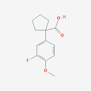 molecular formula C13H15FO3 B11721384 1-(3-Fluoro-4-methoxyphenyl)cyclopentanecarboxylic Acid 