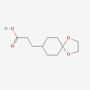 molecular formula C11H18O4 B11721409 3-(1,4-Dioxaspiro[4.5]decan-8-yl)propionic Acid 