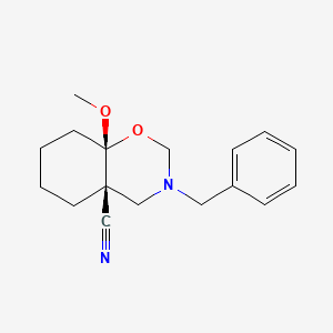 molecular formula C17H22N2O2 B11721421 (4AS,8aS)-3-benzyl-8a-methoxy-octahydro-2H-1,3-benzoxazine-4a-carbonitrile 