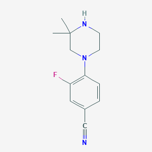 molecular formula C13H16FN3 B11721442 4-(3,3-Dimethylpiperazin-1-yl)-3-fluorobenzonitrile 