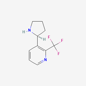 molecular formula C10H11F3N2 B11721446 3-[(2S)-pyrrolidin-2-yl]-2-(trifluoromethyl)pyridine 