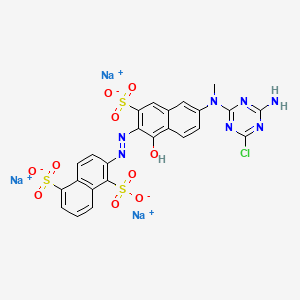 molecular formula C8H7N3 B1172145 Trisodium 2-[[6-[(4-amino-6-chloro-1,3,5-triazin-2-yl)methylamino]-1-hydroxy-3-sulphonato-2-naphthyl]azo]naphthalene-1,5-disulphonate CAS No. 12225-85-3