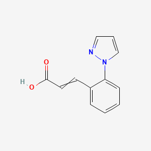 molecular formula C12H10N2O2 B11721451 3-(2-Pyrazol-1-ylphenyl)prop-2-enoic acid 