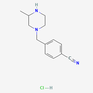 molecular formula C13H18ClN3 B11721510 4-[(3-Methylpiperazin-1-yl)methyl]benzonitrile hydrochloride 