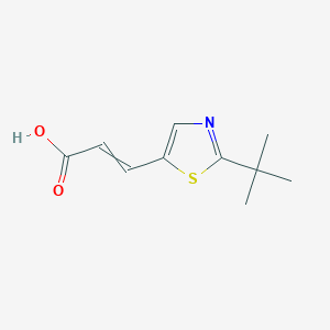 molecular formula C10H13NO2S B11721513 3-(2-tert-butyl-1,3-thiazol-5-yl)prop-2-enoic acid 