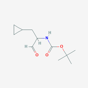 molecular formula C11H19NO3 B11721557 tert-butyl N-(1-cyclopropyl-3-oxopropan-2-yl)carbamate 