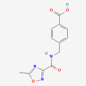 molecular formula C12H11N3O4 B11721567 4-((5-Methyl-1,2,4-oxadiazole-3-carboxamido)methyl)benzoic acid 