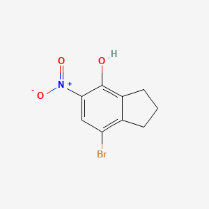 molecular formula C9H8BrNO3 B11721571 7-Bromo-5-nitro-2,3-dihydro-1H-inden-4-ol 