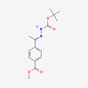 molecular formula C15H20N2O4 B11721585 Methyl 4-[1-({[(tert-butoxy)carbonyl]amino}imino)ethyl]benzoate 