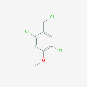 molecular formula C8H7Cl3O B11721638 1,4-Dichloro-2-(chloromethyl)-5-methoxybenzene 