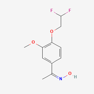 molecular formula C11H13F2NO3 B11721729 (E)-N-{1-[4-(2,2-Difluoroethoxy)-3-methoxyphenyl]ethylidene}hydroxylamine 