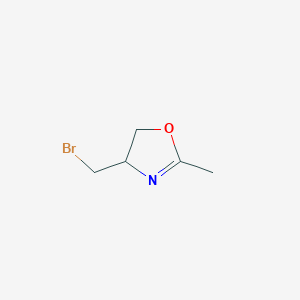 molecular formula C5H8BrNO B11721745 4-(Bromomethyl)-2-methyl-4,5-dihydro-1,3-oxazole 