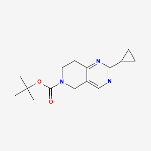 molecular formula C15H21N3O2 B11721757 2-Cyclopropyl-7,8-dihydro-5H-pyrido[4,3-d]pyrimidine-6-carboxylic acid tert-butyl ester CAS No. 1395493-08-9