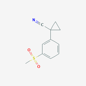 molecular formula C11H11NO2S B11721786 1-[3-(Methylsulfonyl)phenyl]cyclopropanecarbonitrile 