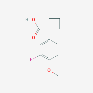 molecular formula C12H13FO3 B11721790 1-(3-Fluoro-4-methoxyphenyl)cyclobutanecarboxylic Acid 