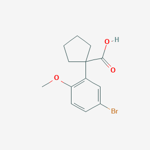 molecular formula C13H15BrO3 B11721799 1-(5-Bromo-2-methoxyphenyl)cyclopentanecarboxylic Acid 