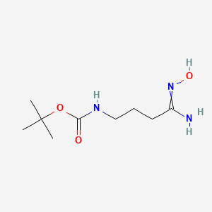 molecular formula C9H19N3O3 B11721823 tert-butyl N-(4-amino-4-hydroxyiminobutyl)carbamate 