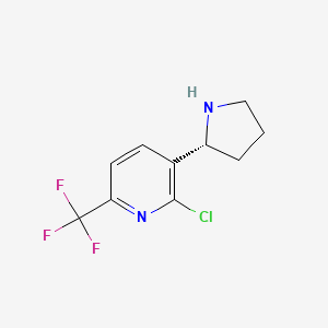 molecular formula C10H10ClF3N2 B11721837 2-chloro-3-[(2R)-pyrrolidin-2-yl]-6-(trifluoromethyl)pyridine 