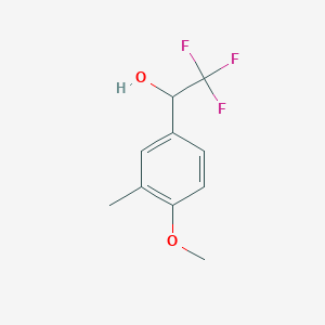 molecular formula C10H11F3O2 B11721856 2,2,2-Trifluoro-1-(4-methoxy-3-methylphenyl)ethan-1-ol 