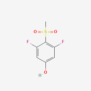 molecular formula C7H6F2O3S B11721857 3,5-Difluoro-4-(methylsulfonyl)phenol 