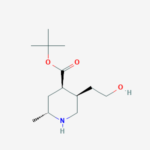 molecular formula C13H25NO3 B11721901 Tert-butyl (2R,4R,5R)-5-(2-hydroxyethyl)-2-methylpiperidine-4-carboxylate 