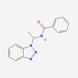 molecular formula C15H14N4O B11721907 N-[1-(1H-1,2,3-Benzotriazol-1-yl)ethyl]benzamide 