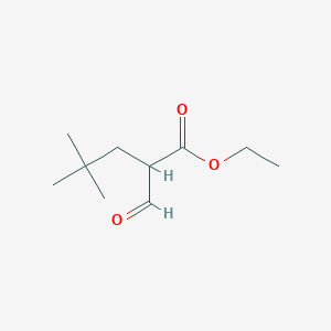 molecular formula C10H18O3 B11721922 Ethyl 2-formyl-4,4-dimethylpentanoate 