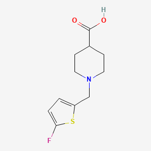 molecular formula C11H14FNO2S B11721924 1-[(5-Fluorothiophen-2-yl)methyl]piperidine-4-carboxylic acid 