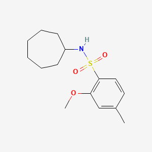 molecular formula C15H23NO3S B1172199 N-cycloheptyl-2-methoxy-4-methylbenzenesulfonamide 