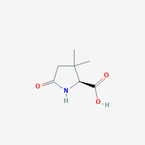 molecular formula C7H11NO3 B11722013 (S)-3,3-Dimethyl-5-oxopyrrolidine-2-carboxylic acid 