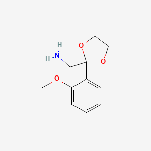 molecular formula C11H15NO3 B11722020 1-[2-(2-Methoxyphenyl)-1,3-dioxolan-2-yl]methanamine 