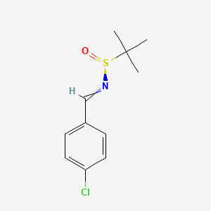 molecular formula C11H14ClNOS B11722033 (S)-N-[(4-chlorophenyl)methylidene]-2-methylpropane-2-sulfinamide 